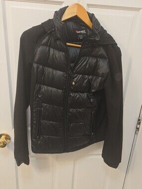 Halifax Puffer Hybrid Hooded Jacket - Black